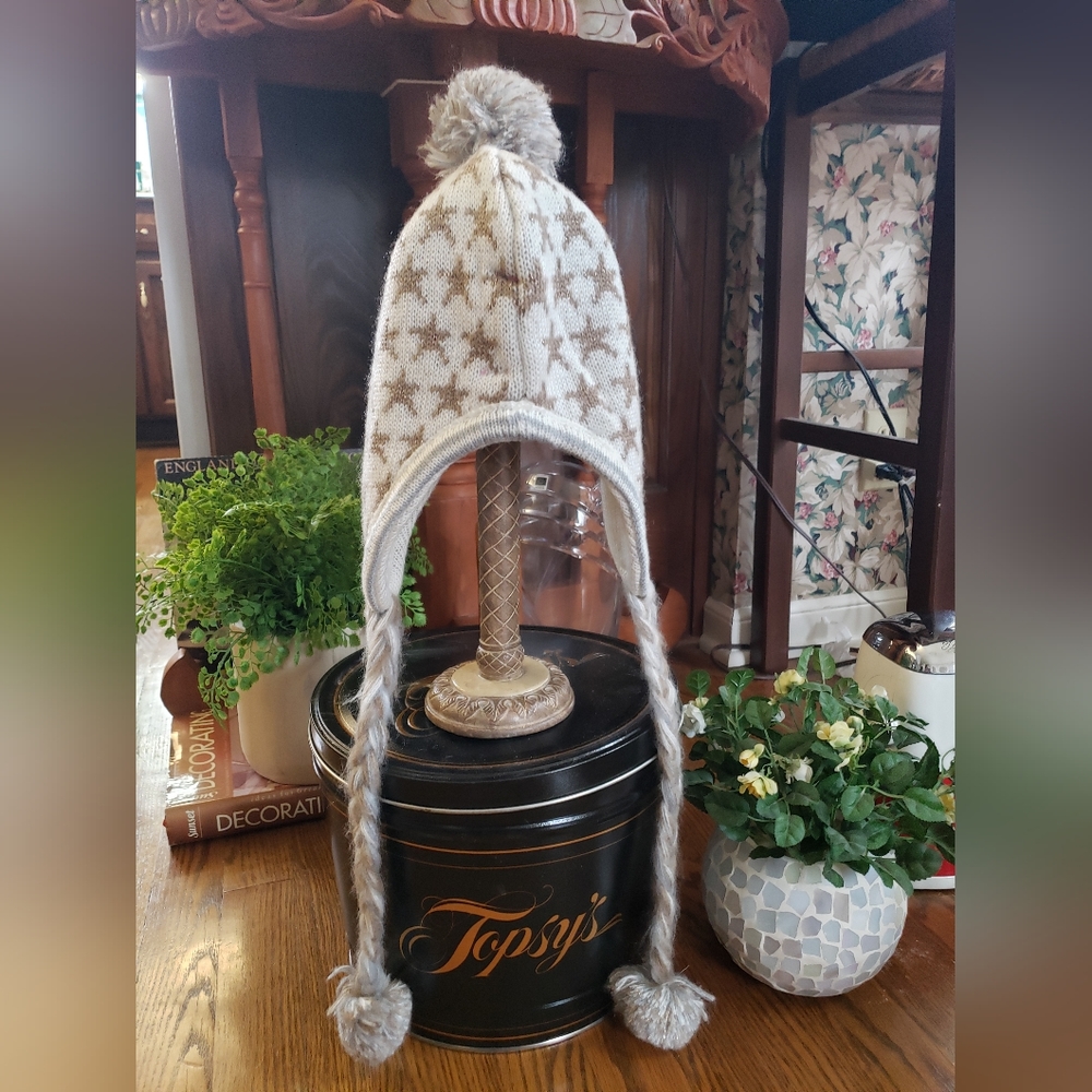 Betsey Johnson Earflap Beanie  Winter Hat
